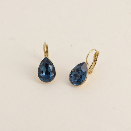 Boucles dormeuses Bertille - goutte et cristaux Swarovski®