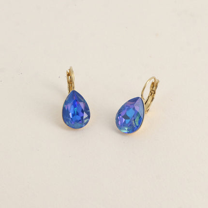 Boucles dormeuses Bertille - goutte et cristaux Swarovski®