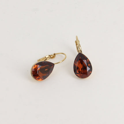 Boucles dormeuses Bertille - goutte et cristaux Swarovski®