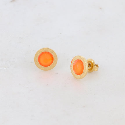 Boucles puces Miel - cristaux PP30