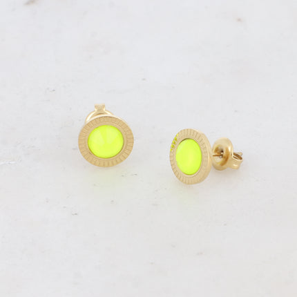 Boucles puces Miel - cristaux PP30