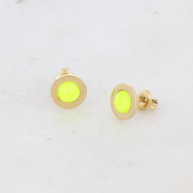 Boucles puces Miel - cristaux PP30