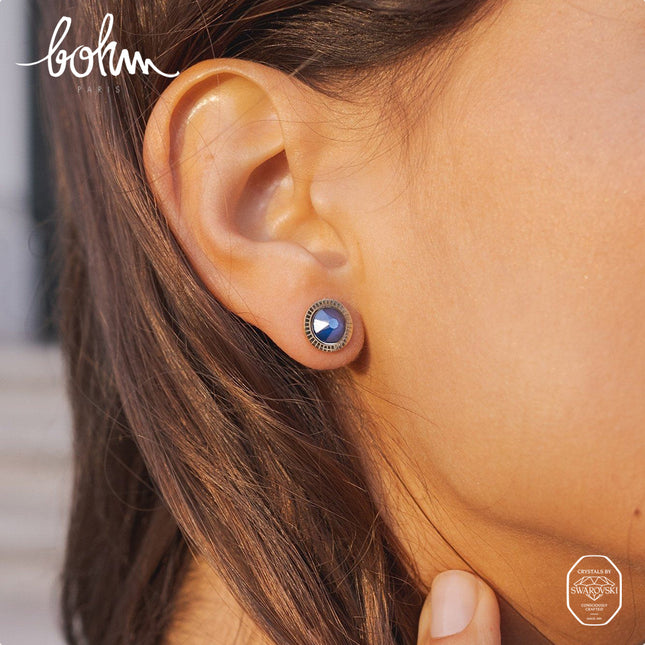 Boucles puces Miel - cristaux Swarovski® PP30