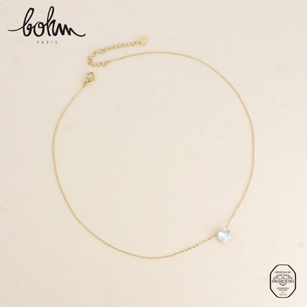 Necklace - belcher chain, adorned with 8mm Swarovski® crystals