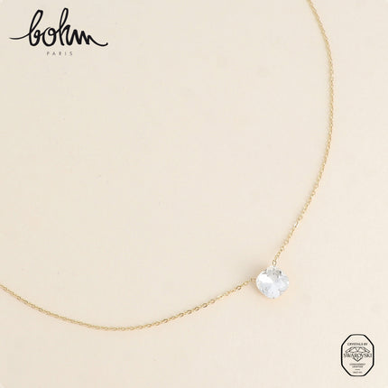 Necklace - belcher chain, adorned with 8mm Swarovski® crystals