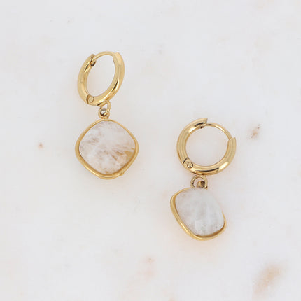 Léa Stone Hoop Earrings - 10mm natural stone