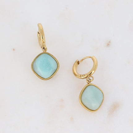 Léa Stone Hoop Earrings - 10mm natural stone