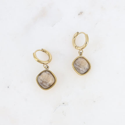 Léa Stone Hoop Earrings - 10mm natural stone