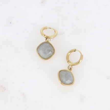 Léa Stone Hoop Earrings - 10mm natural stone