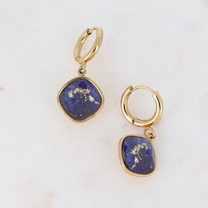 Léa Stone Hoop Earrings - 10mm natural stone