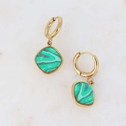 Léa Stone Hoop Earrings - 10mm natural stone