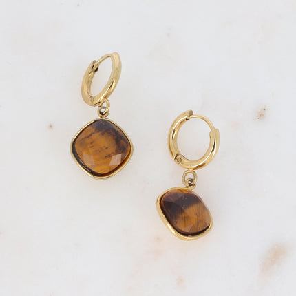 Léa Stone Hoop Earrings - 10mm natural stone