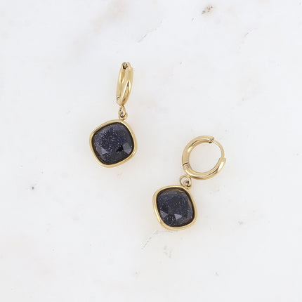 Léa Stone Hoop Earrings - 10mm natural stone