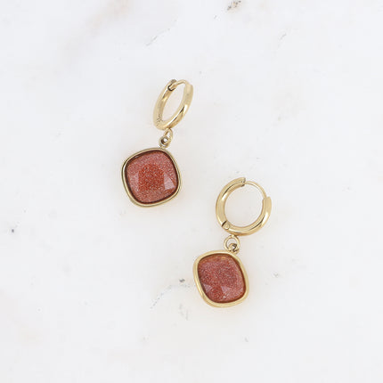 Léa Stone Hoop Earrings - 10mm natural stone