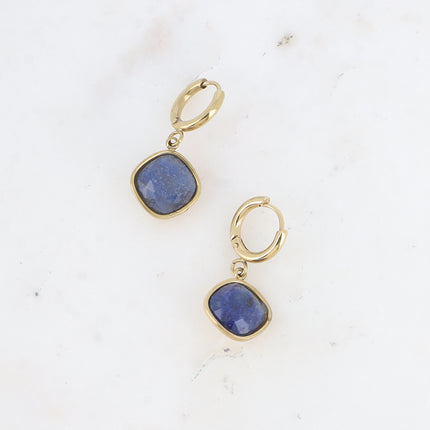 Léa Stone Hoop Earrings - 10mm natural stone