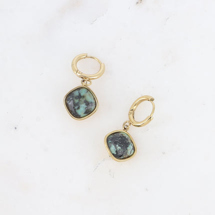 Léa Stone Hoop Earrings - 10mm natural stone