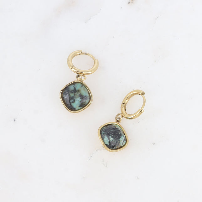 Léa Stone Hoop Earrings - 10mm natural stone