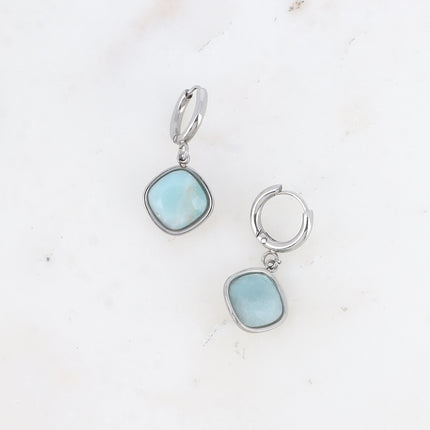 Léa Stone Hoop Earrings - 10mm natural stone