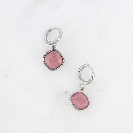 Léa Stone Hoop Earrings - 10mm natural stone