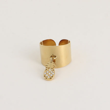 Bague - pampille ananas avec cristaux