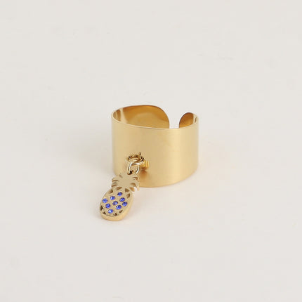 Bague - pampille ananas avec cristaux