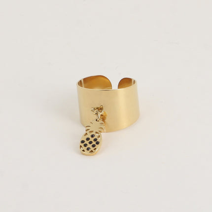 Bague - pampille ananas avec cristaux