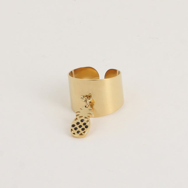Bague - pampille ananas avec cristaux