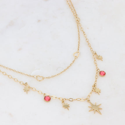 Collier Salvador - multirang doré Swarovski®