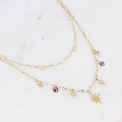 Collier Salvador - multirang doré Swarovski®