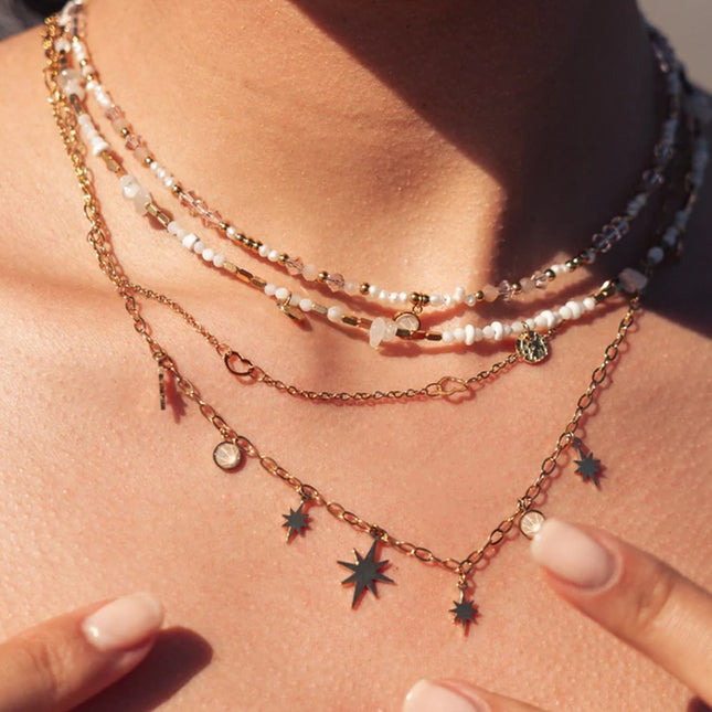 Collier Salvador - multirang doré Swarovski®