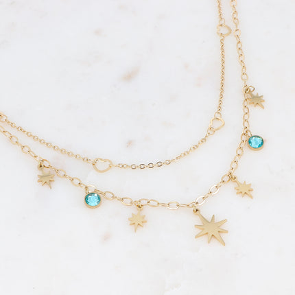 Collier Salvador - multirang doré Swarovski®