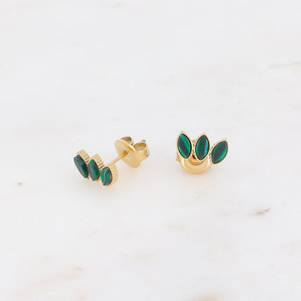 Boucles puces Frances - 3 pierres losanges