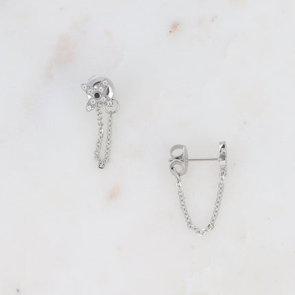Boucles Florie trèfle avec zirconium