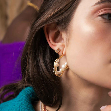 Boucles puces Stella - Cadenas et clef en zirconium