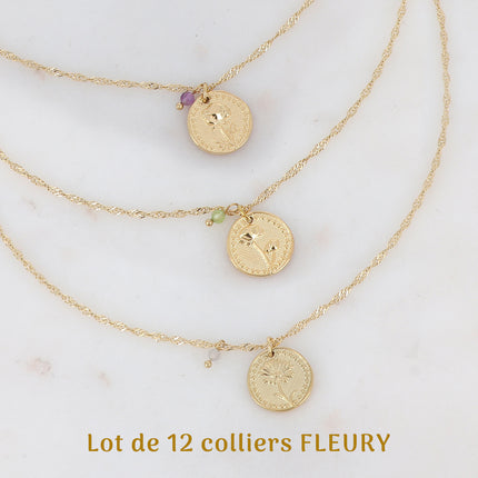 Fleury Necklace - Flower and Birth Month