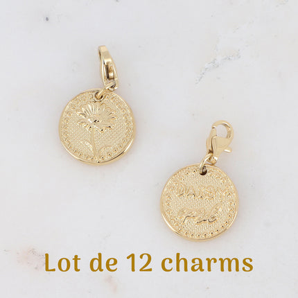 Charm Fleury - lot de 12 mois - fleur et mois de naissance