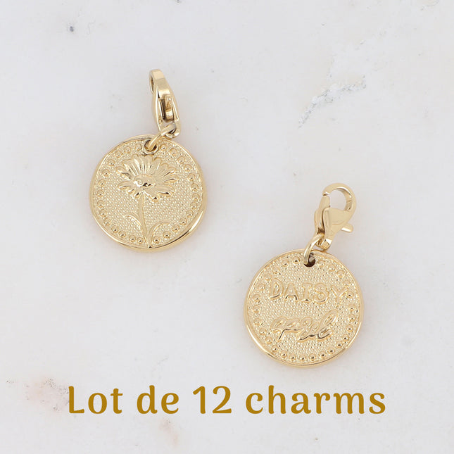 Charm Fleury - lot de 12 mois - fleur et mois de naissance