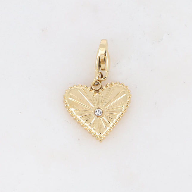 Charm Clémentina - coeur et oxyde de zirconium