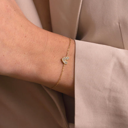 Yesenia Bracelet - small heart set with cubic zirconia