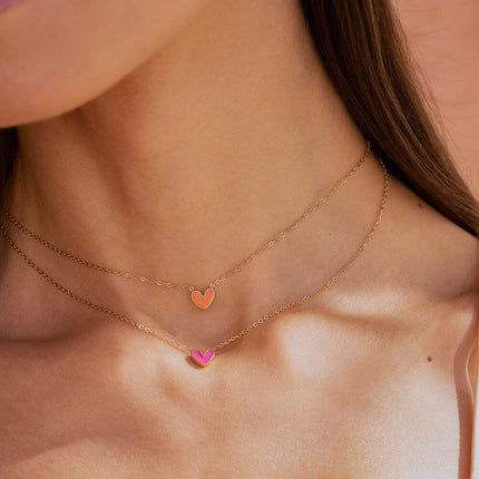 Yesenia Necklace - small enamel heart