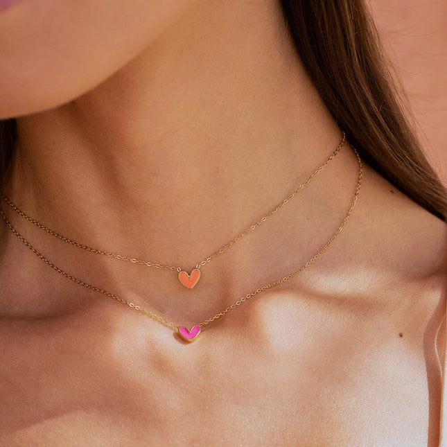 Yesenia Necklace - small enamel heart