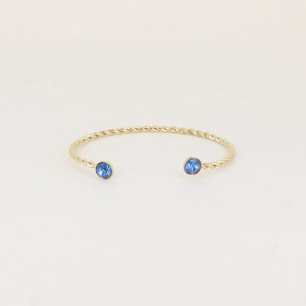 Jonc Dalino – anneau torsadé et cristaux Swarovski® SS29