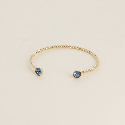 Jonc Dalino – anneau torsadé et cristaux Swarovski® SS29