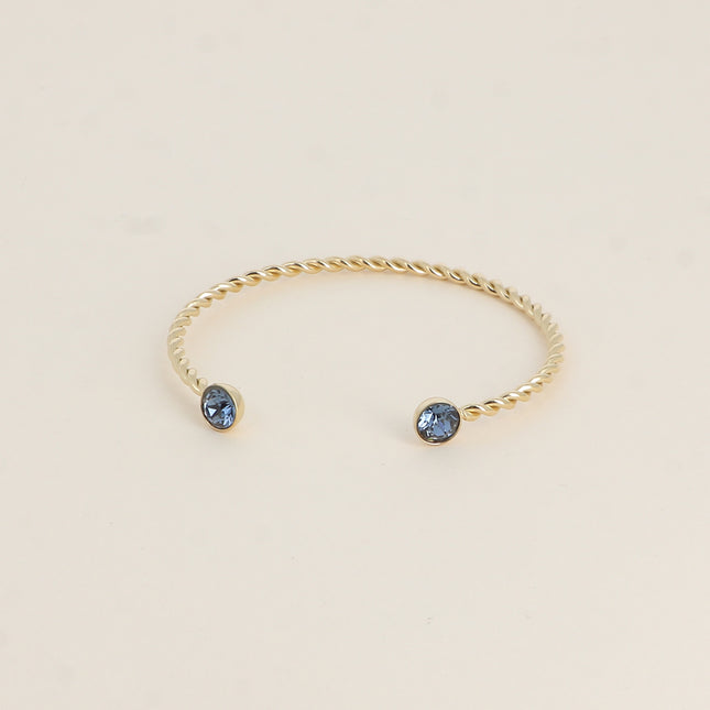 Jonc Dalino – anneau torsadé et cristaux Swarovski® SS29