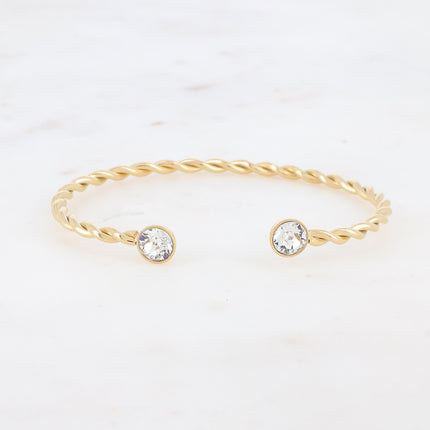 Jonc Dalino – anneau torsadé et cristaux Swarovski® SS29
