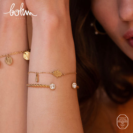 Jonc Dalino – anneau torsadé et cristaux Swarovski® SS29