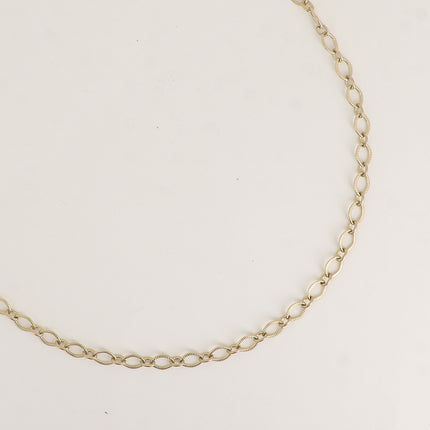 Collier - maille aux anneaux ovales striés et alternés