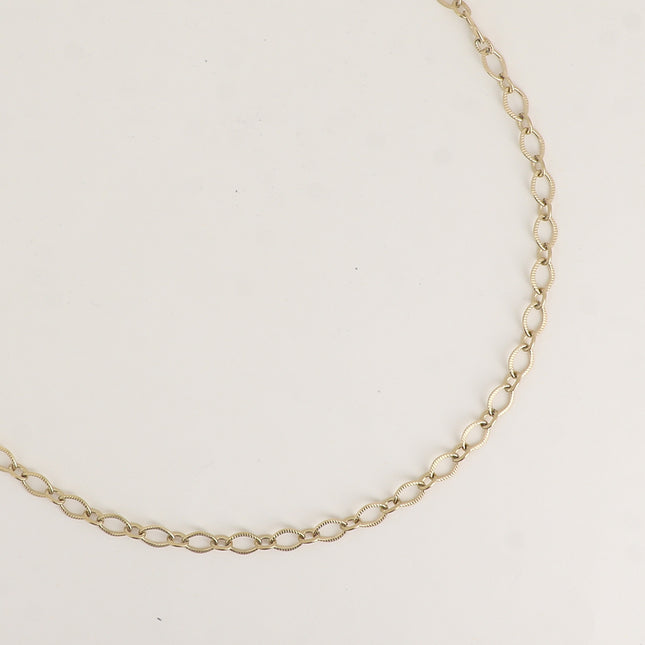 Collier - maille aux anneaux ovales striés et alternés