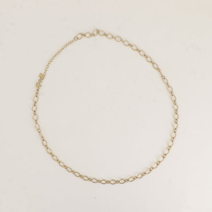 Collier - maille aux anneaux ovales striés et alternés