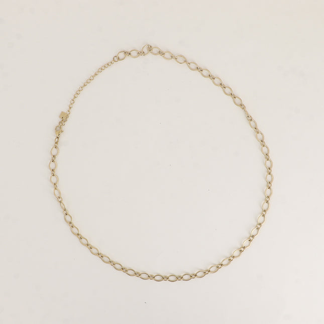 Collier - maille aux anneaux ovales striés et alternés
